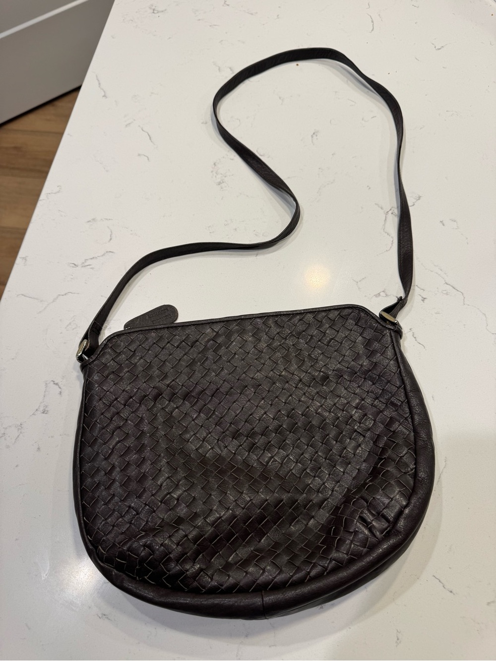 Aspects Woven Crossbody Hobo Bag Genuine Leather